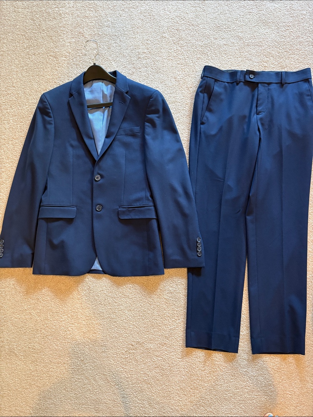 Egara Men's Dark Navy Two-Piece Suit Jacket & Trousers